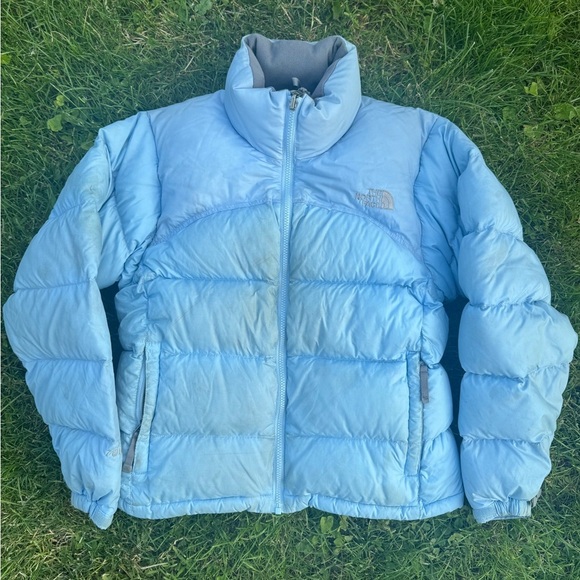 The North Face Sky Blue Puffer Jacket - Picture 1 of 4